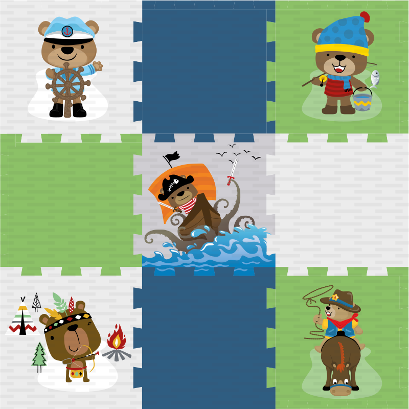 Söt björnäventyr Andra Vinylmattor - Tenstickers