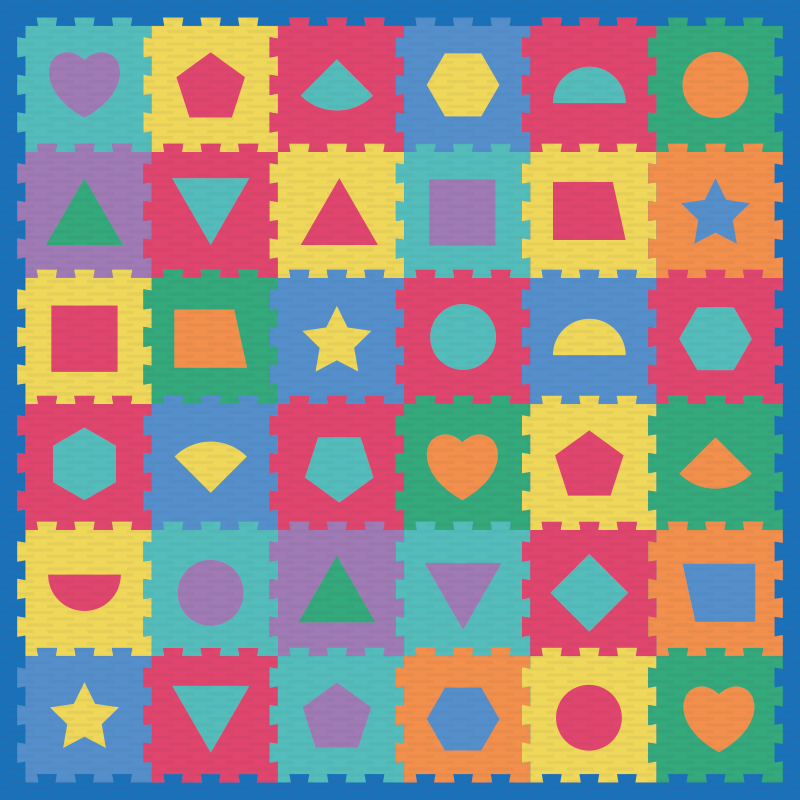 Geometrisk gummiimitation baby lekmatta - Tenstickers
