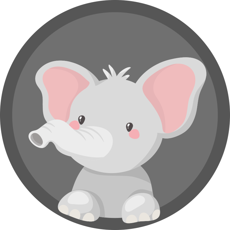 Nordisk grå elefant baby lekmatta - Tenstickers