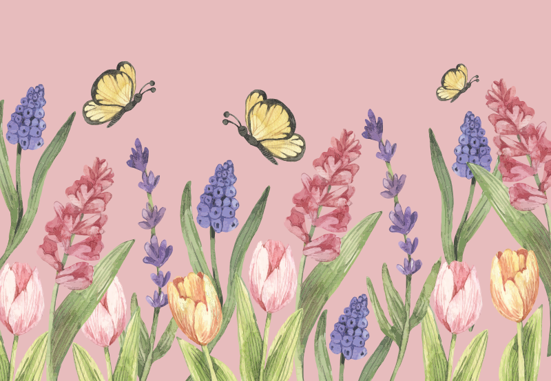 Botanisk trädgårds emblem Vinylmatta blommor och växter - Tenstickers