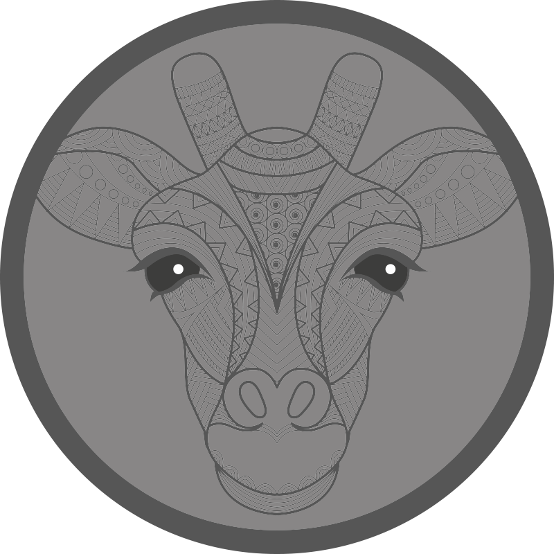 Grå giraff baby lekmatta - Tenstickers