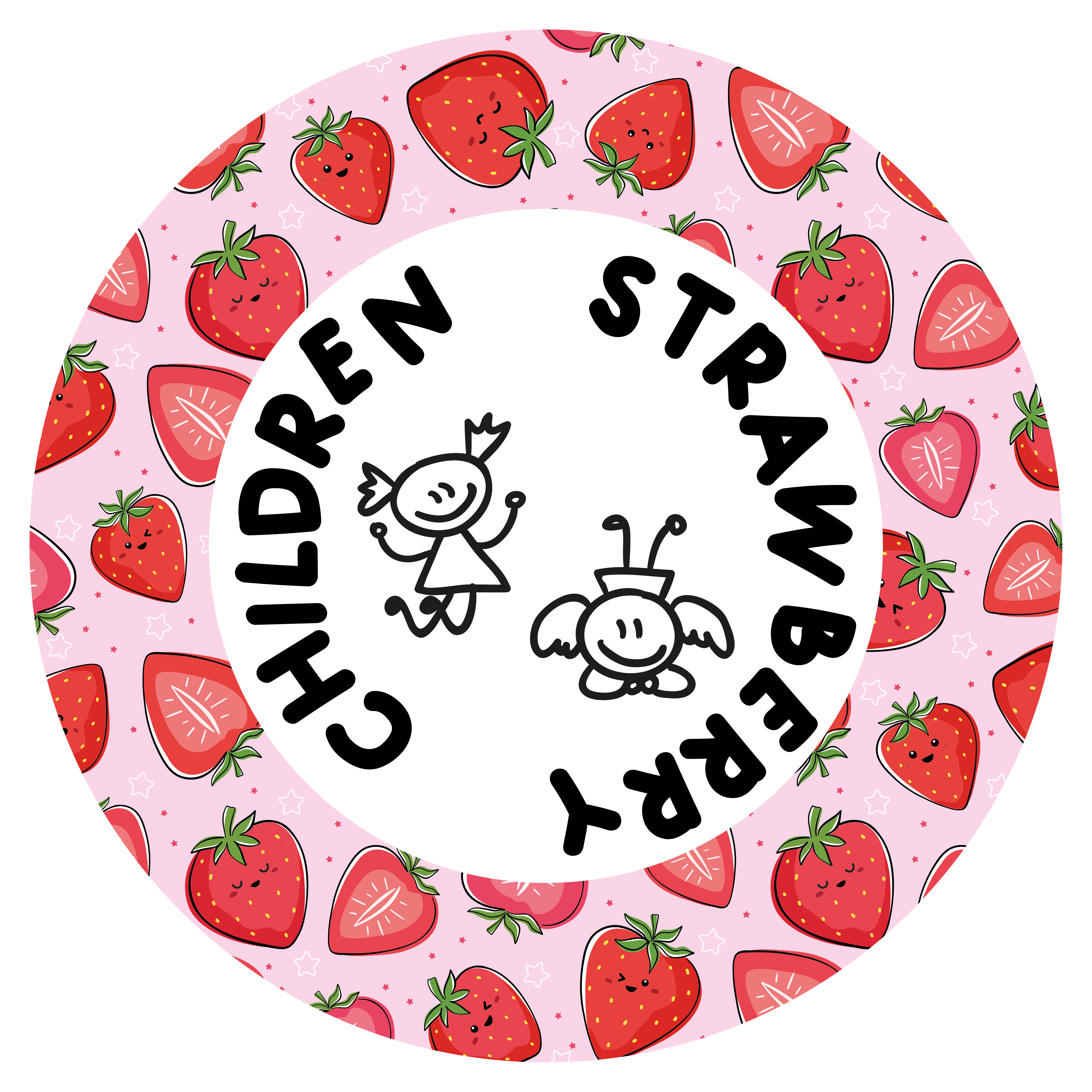 Jordgubbar och barn Vinylmatta Kök - Tenstickers