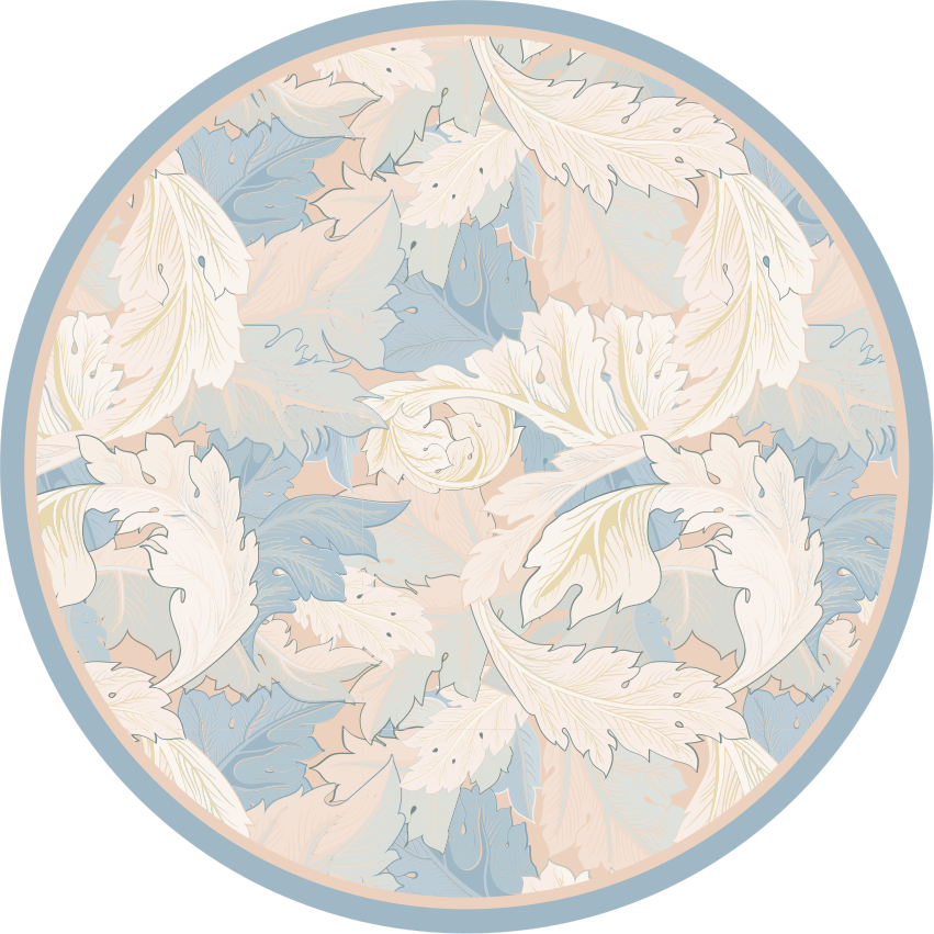 Mjukt bladmönster Vinylmatta blommor och växter - Tenstickers