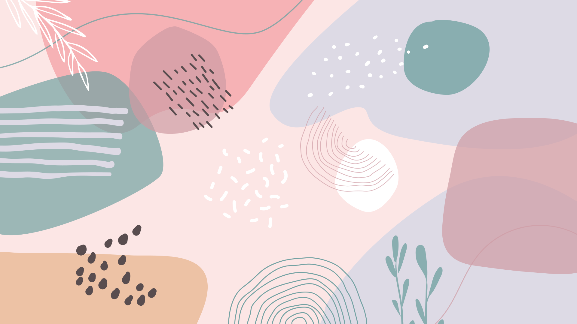 Abstrakta mjuka former Vinylmatta modern - Tenstickers