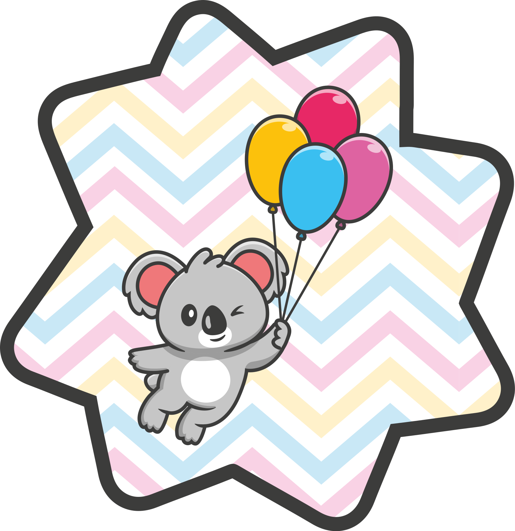 Koala hängande på ballong djur matta - Tenstickers