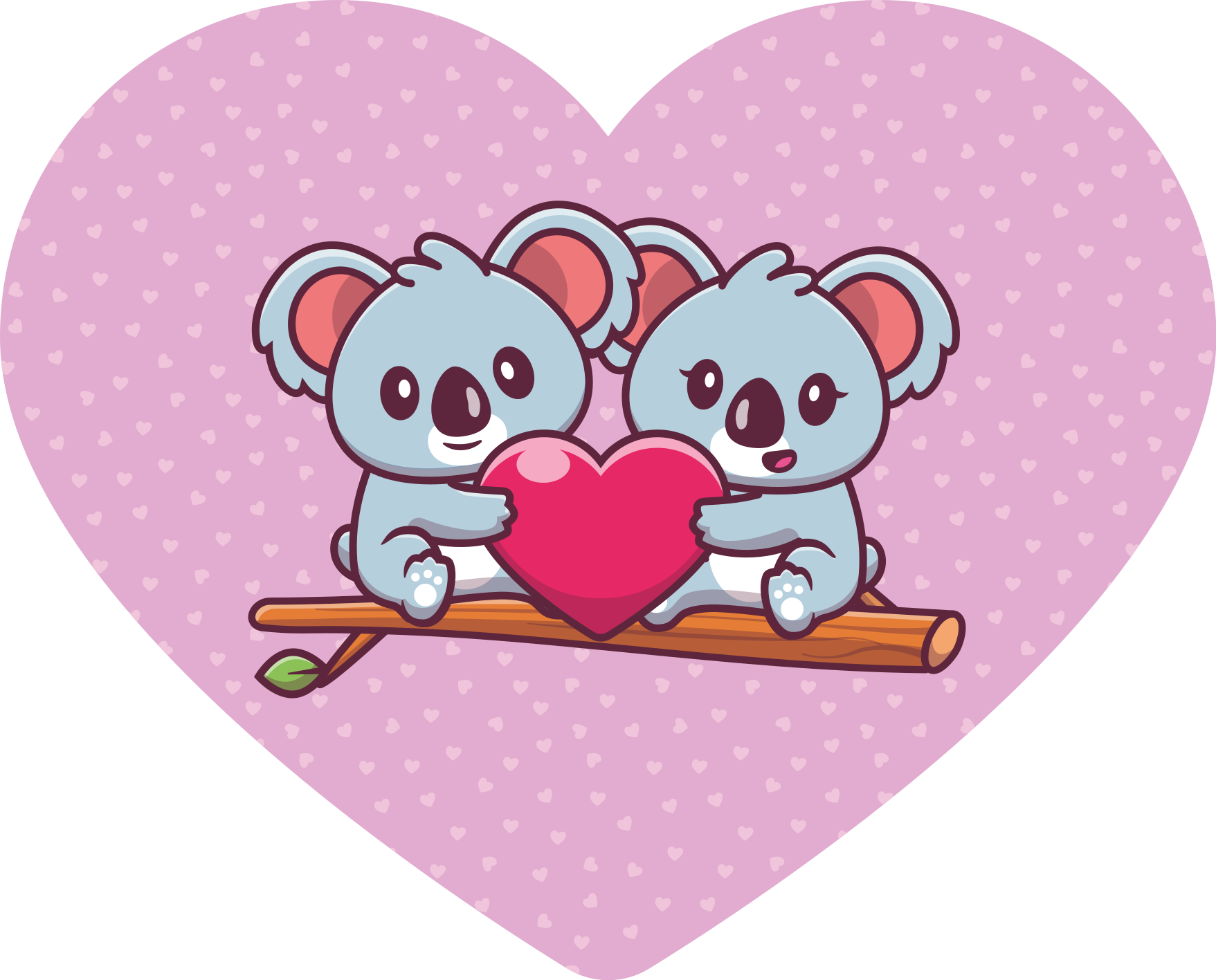 Koala par på kvist djur matta - Tenstickers