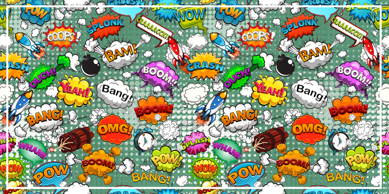 Komiska ljudeffekter Vinylmatta Ungdom - Tenstickers