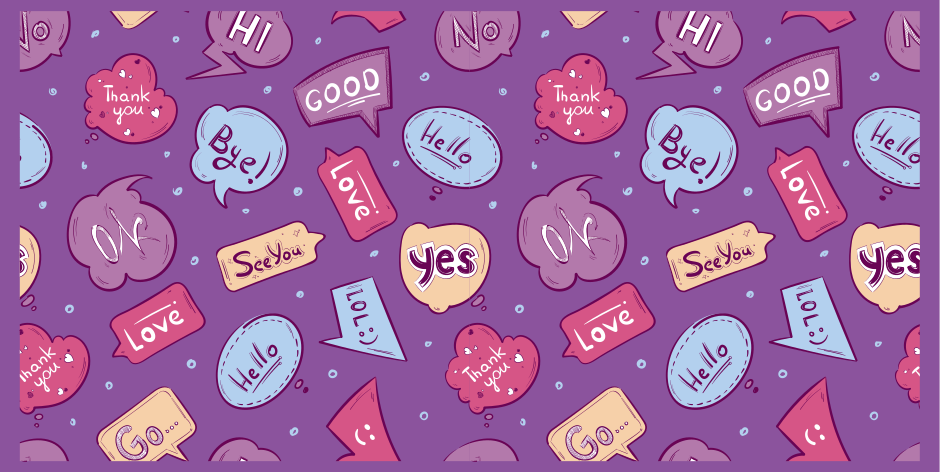 Mönster med pratbubblor sovrumsmatta - Tenstickers