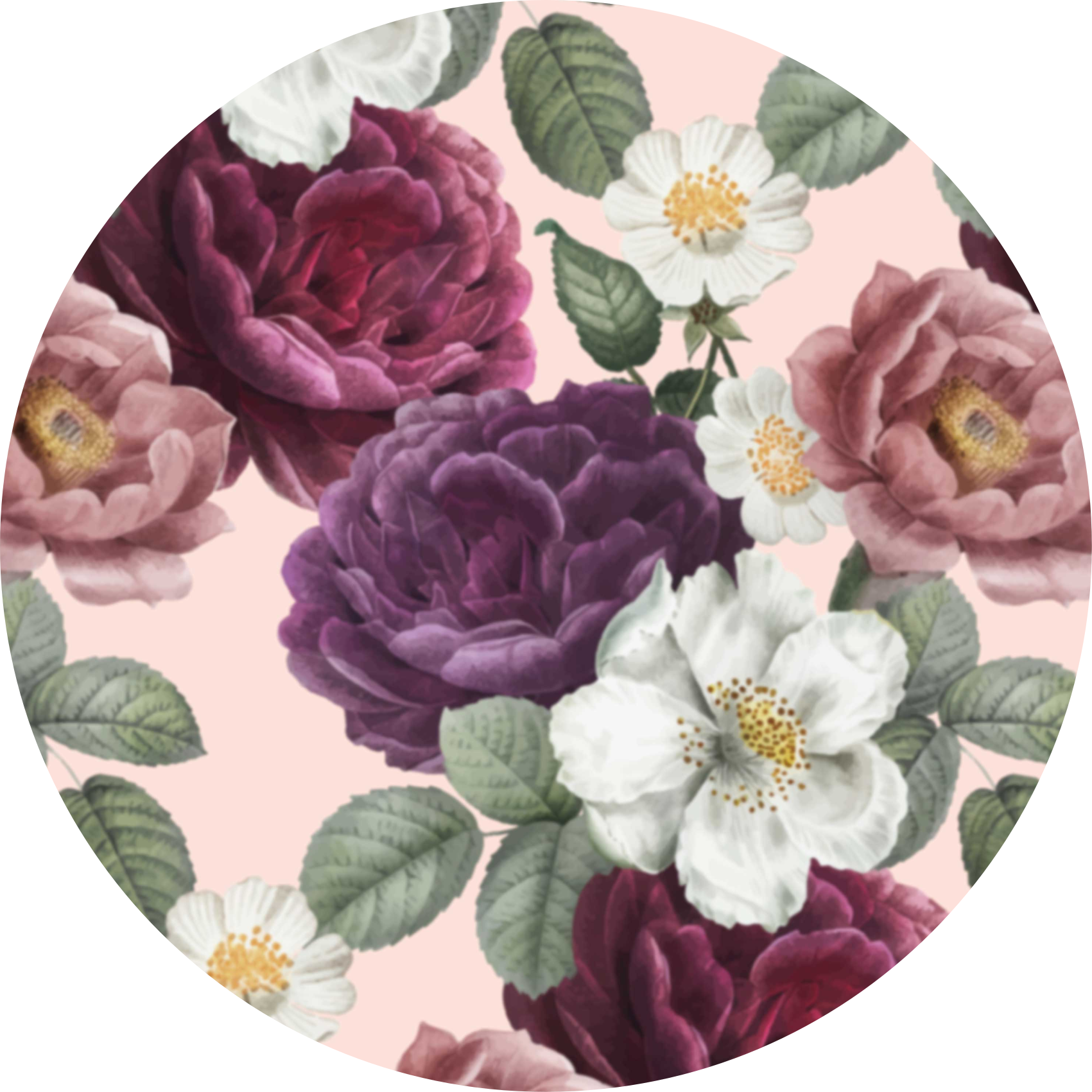 Vinylmatta blommor och växter elegant blomsterarrangemang - Tenstickers