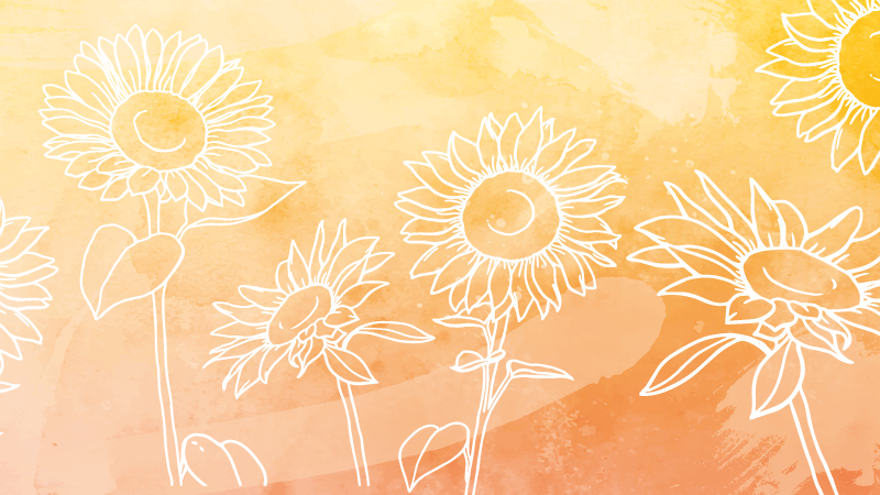 Solrosblomma design Vinylmatta blommor och växter - Tenstickers