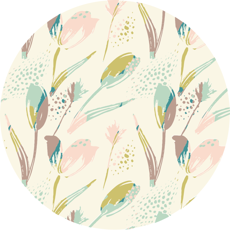 Tulpanmönster blommig vinylmatta - Tenstickers