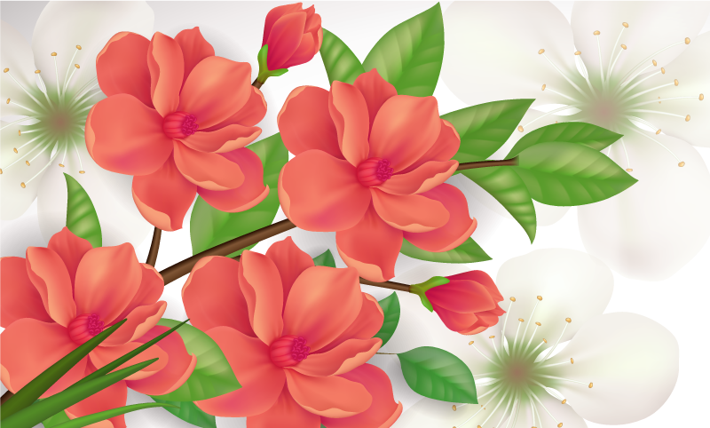 Färgglatt blomarrangemang Vinylmatta blommor och växter - Tenstickers