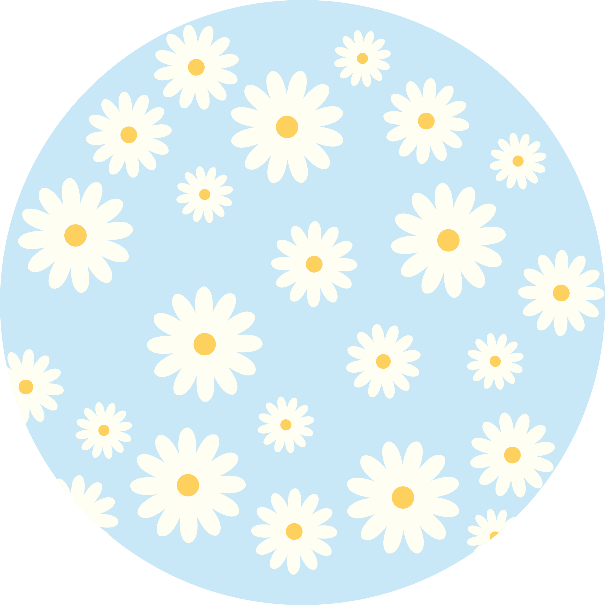 Prästkrage blommig emblem Vinylmatta Vardagsrum - Tenstickers