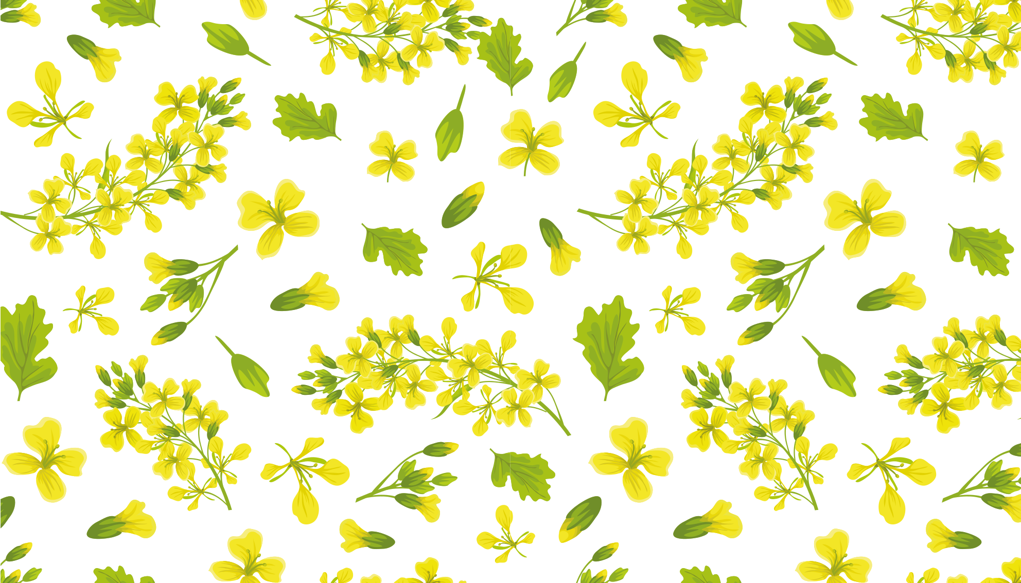 Gula blommor mönster blommamatta - Tenstickers