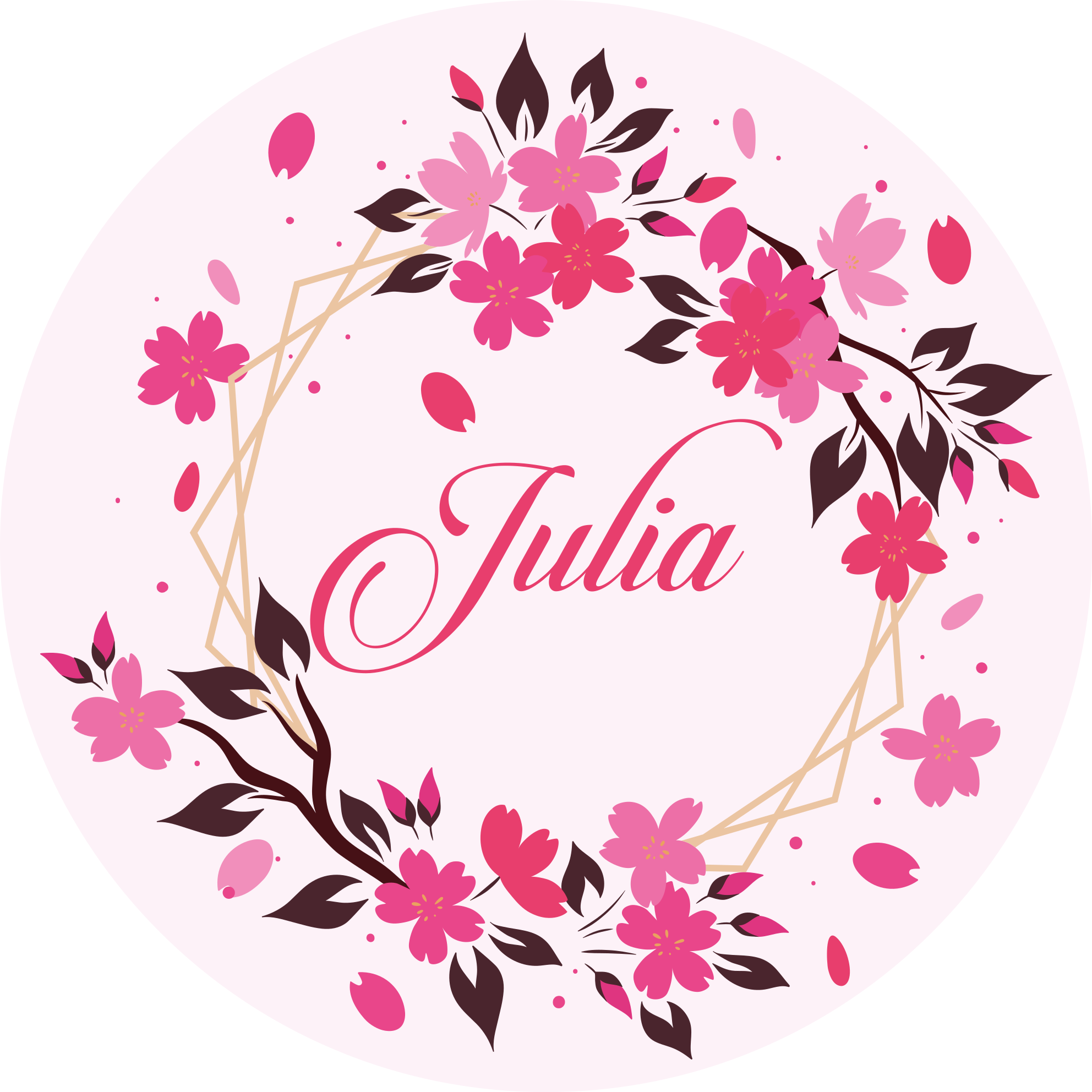 Botanisk krona med namn Vinylmatta sovrum - Tenstickers