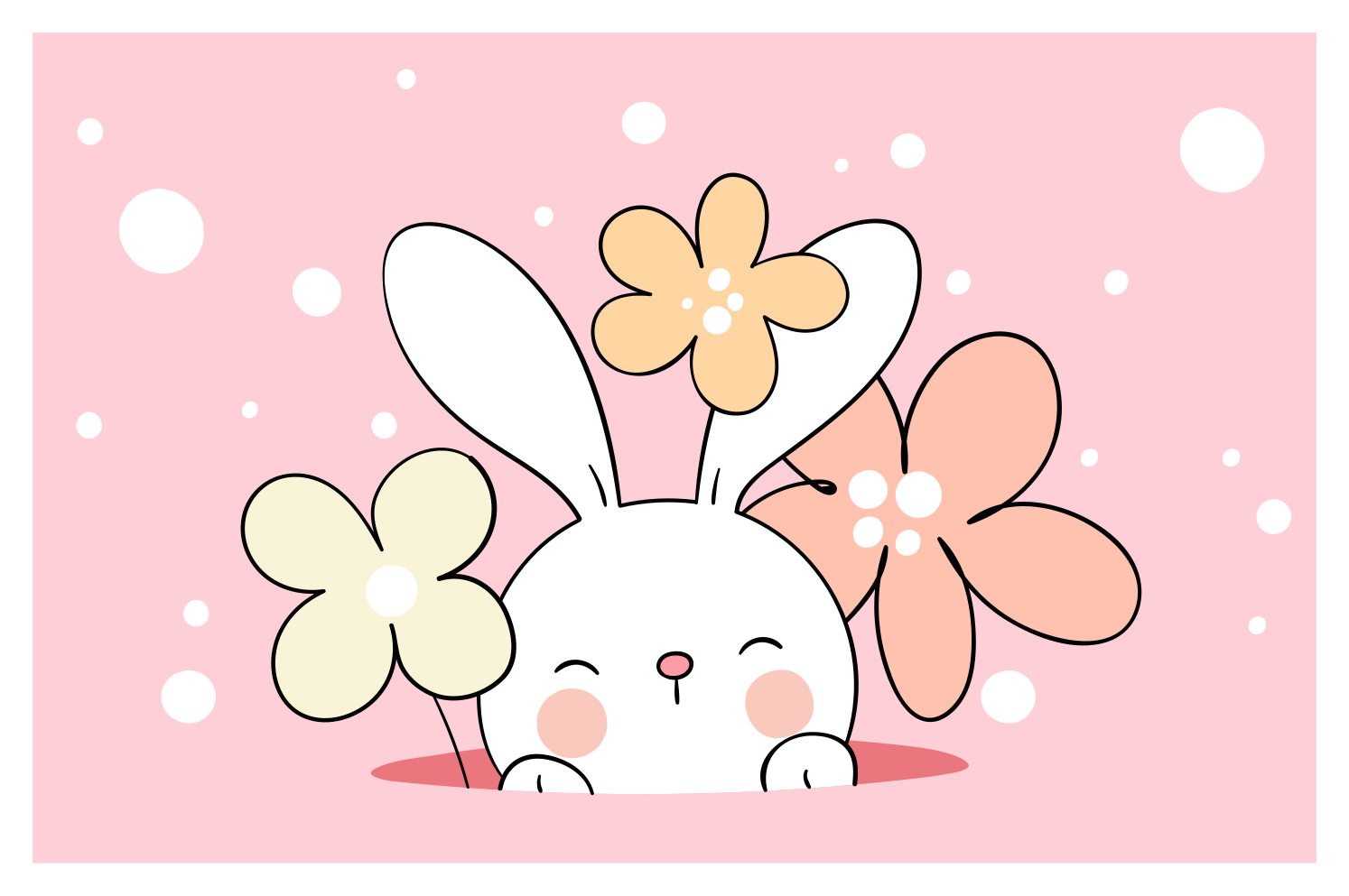 Kaninunge illustration Vinylmatta Barn - Tenstickers