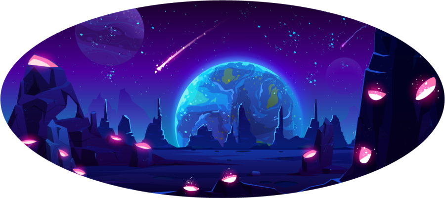 Galaktiskt äventyr Vinylmatta Stjärnor - Tenstickers