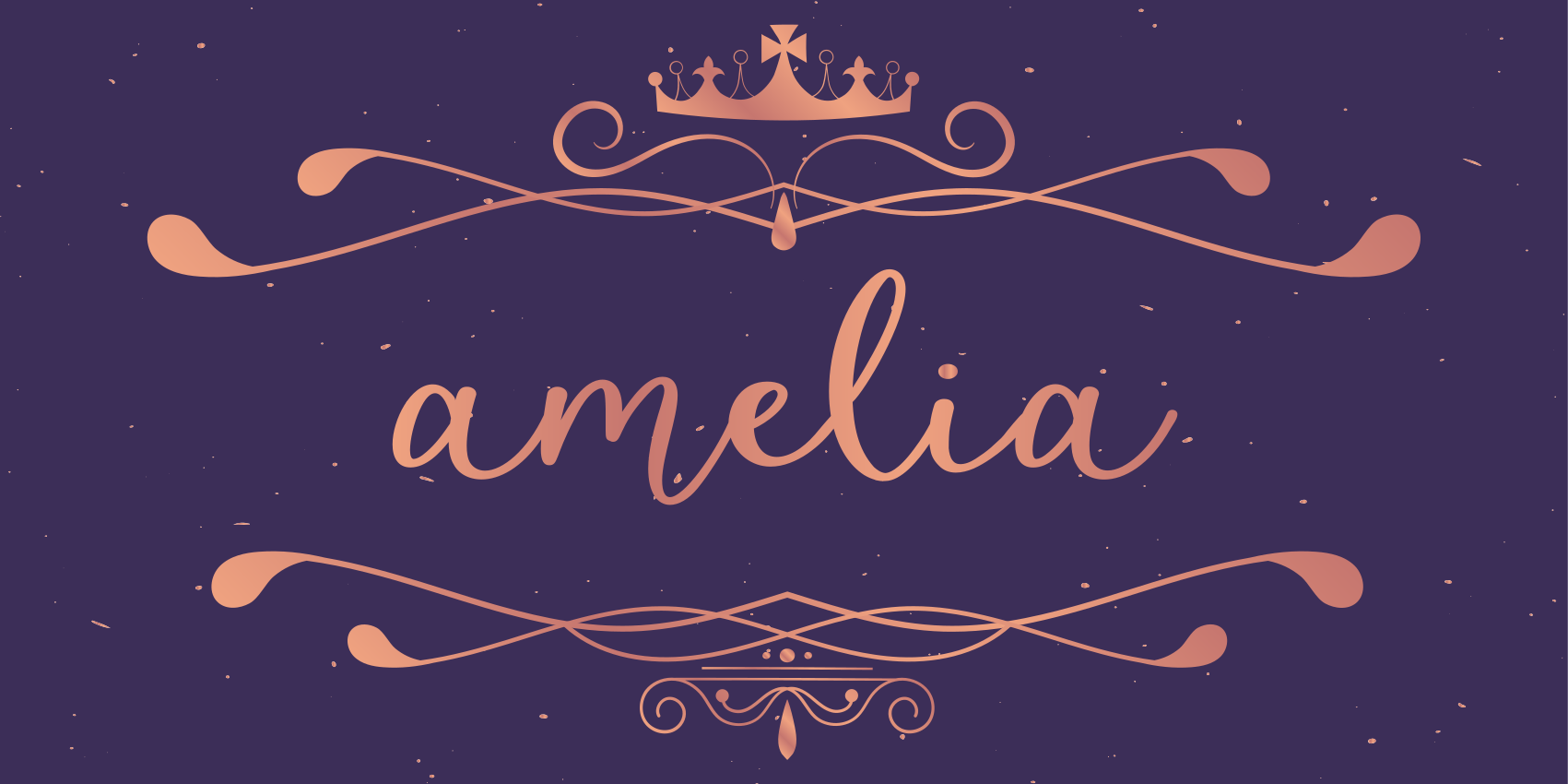 Gyllene prinsessakrona med namn vinylmatta för barn - Tenstickers