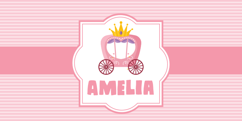 Princess float med namn barn vinyl matta - Tenstickers