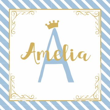 Vinylmatta med namn initialstil - Tenstickers