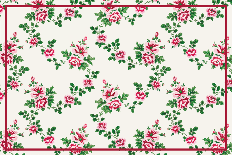 Vinylmatta blommor och växter med blommönster - Tenstickers