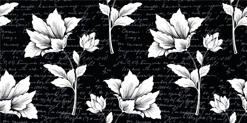 Graciöst botaniskt element Vinylmatta blommor och växter - Tenstickers