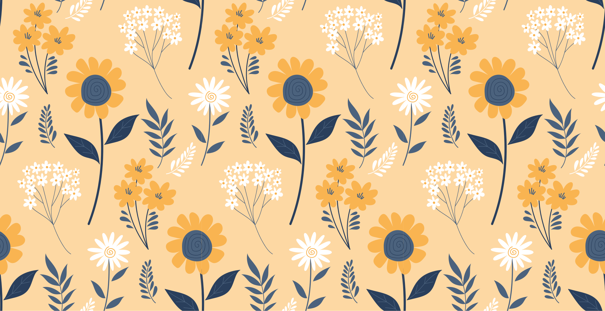 Vinylmatta blommor och växter glädjande botanisk arrangemang - Tenstickers