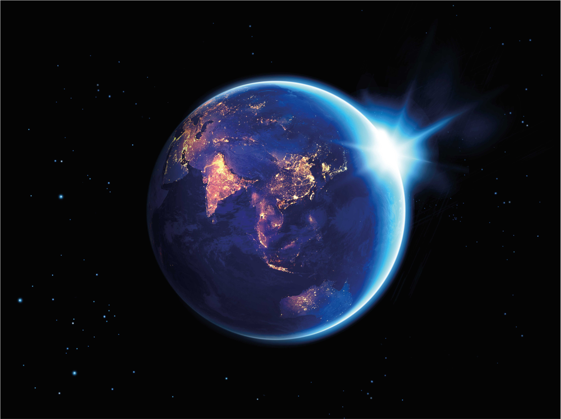 Jorden planetvy Vinylmatta Världskarta - Tenstickers