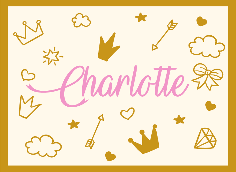 Vinylmatta namn prinsesstema med namn - Tenstickers