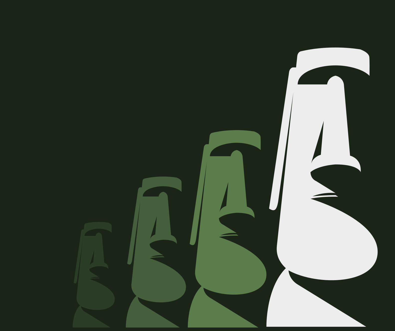 Moai-statyer kontur Vinylmatta Vardagsrum - Tenstickers