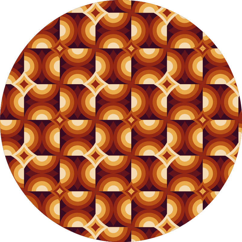 Geometriska retro cirkulerar vintage matta - Tenstickers