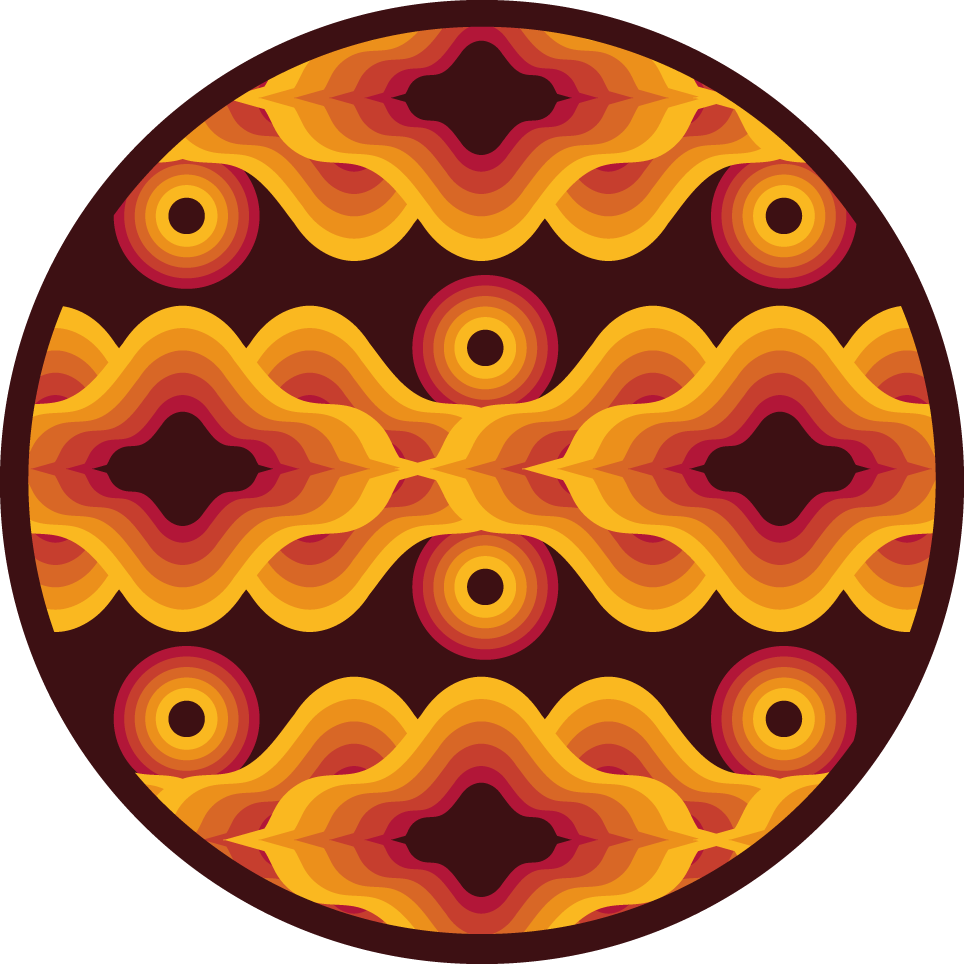 Vintage spiralmotiv Vinylmatta Mosaik - Tenstickers