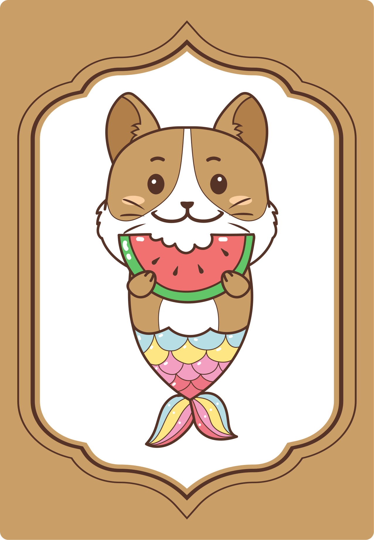 Söt sjöjungfrukaraktär Vinylmatta djur - Tenstickers