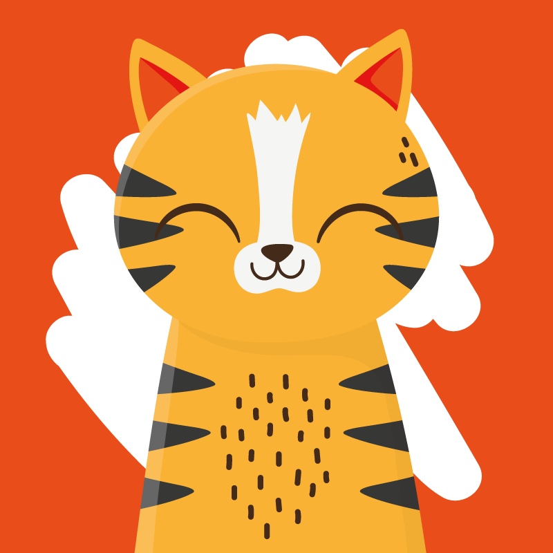 Orange katt med svarta ränder sovrumsmatta - Tenstickers