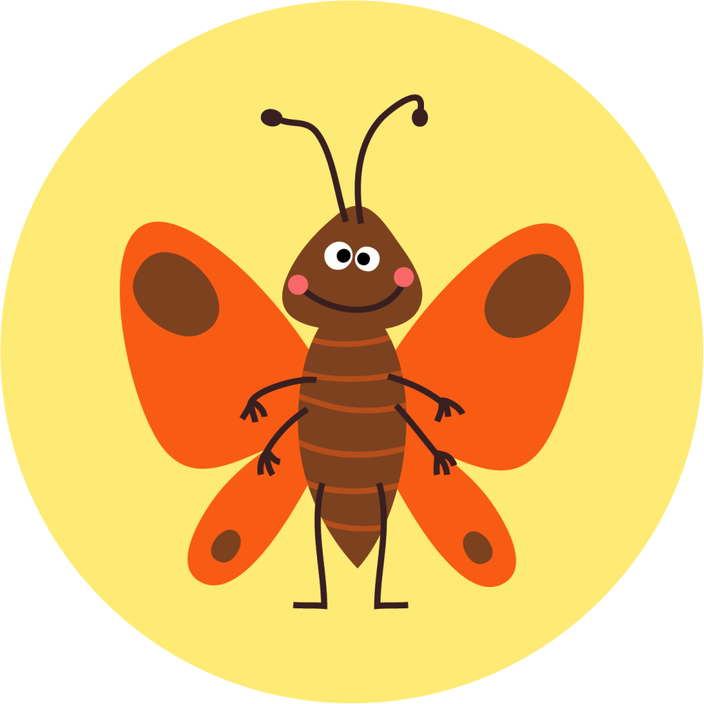 Glad fjärilsfigur Vinylmatta Barn - Tenstickers