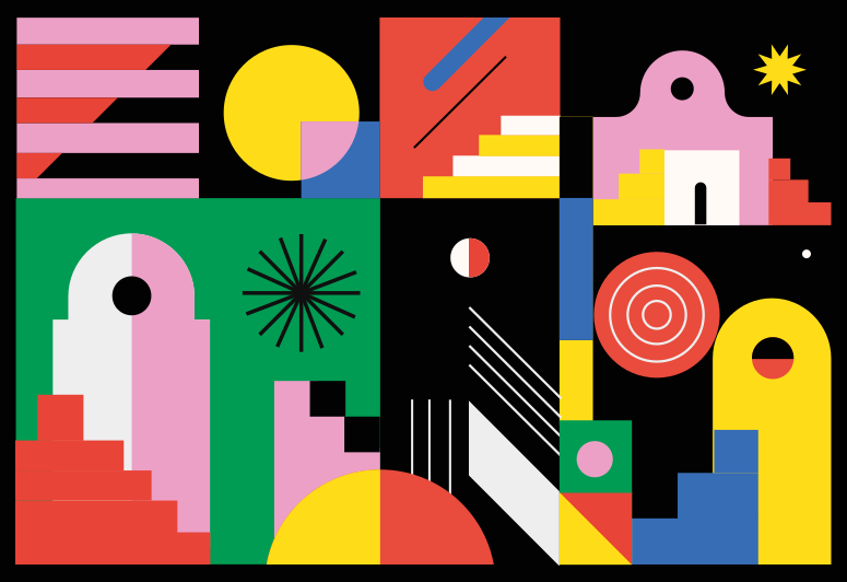 Djärva moderna former Vinylmatta geometrisk - Tenstickers