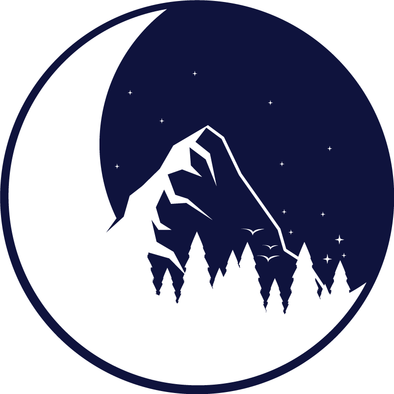 Söt silhuett av skogen och månen modern matta - Tenstickers