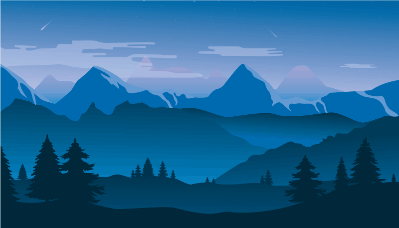 Bergsutsiktsscen Vinylmatta natur - Tenstickers