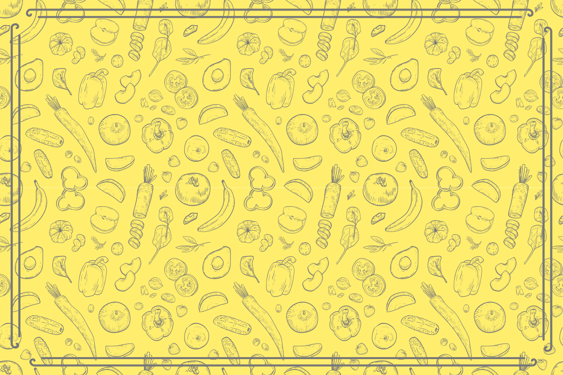 Uppsättning färgglada frukter och grönsaker matta - Tenstickers