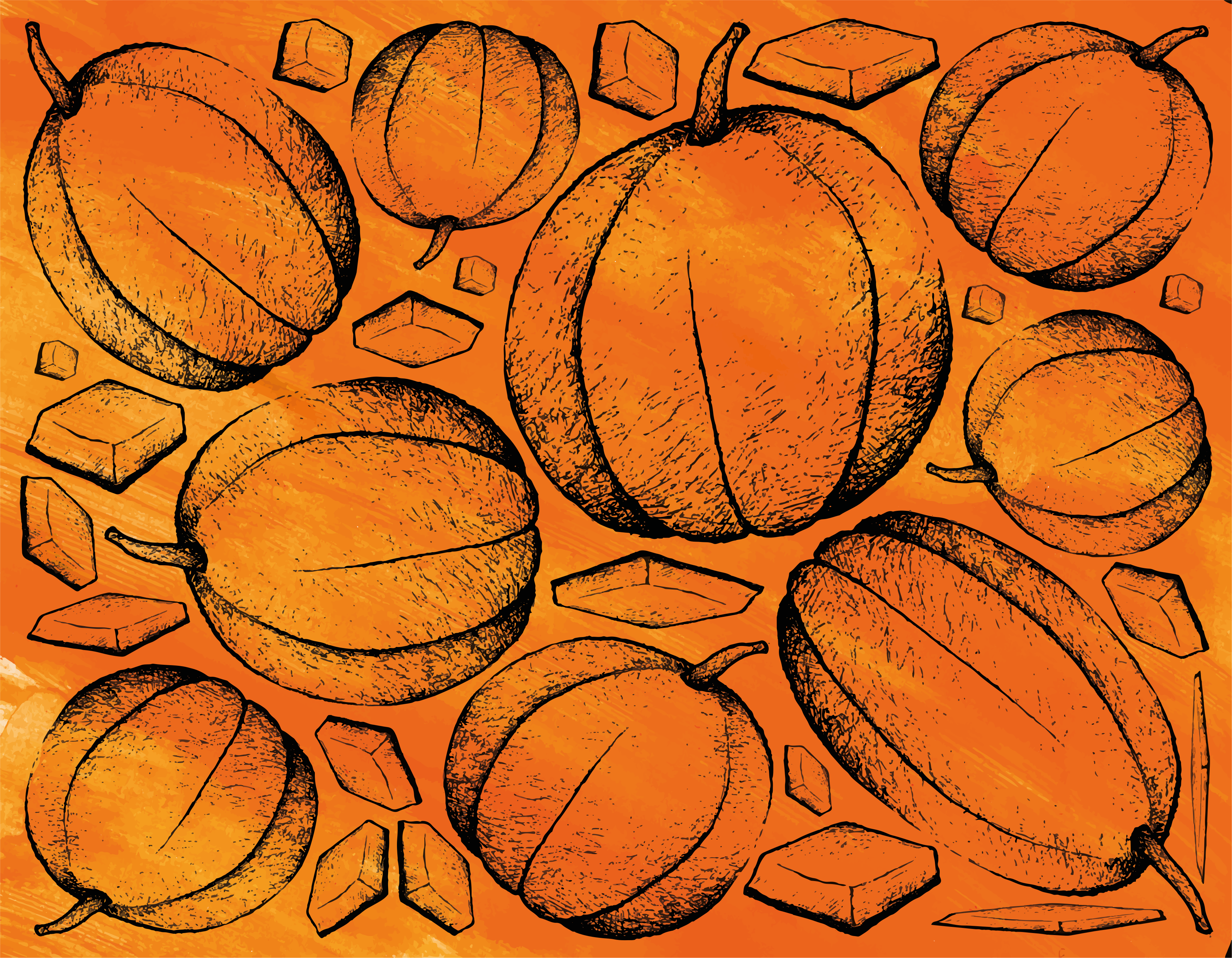 Pumpaskörd Vinylmatta Halloween - Tenstickers