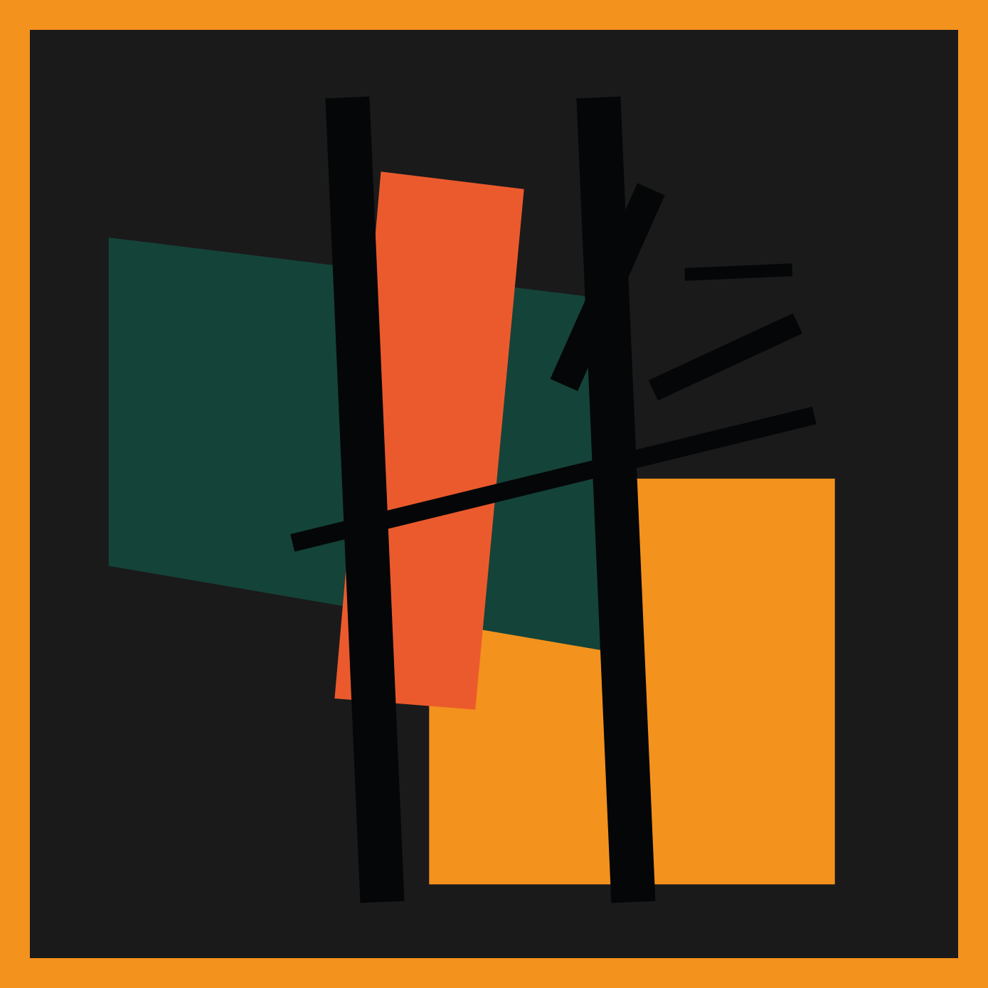 Abstrakta färgsegment Vinylmatta modern - Tenstickers