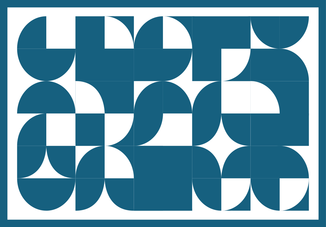 Blått abstrakt motiv Vinylmatta geometrisk - Tenstickers