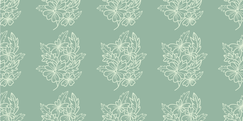 Eleganta element Vinylmatta blommor och växter - Tenstickers