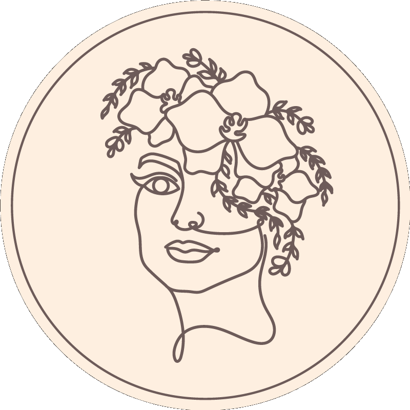 Botanisk skissillustration Vinylmatta Cirkulär - Tenstickers