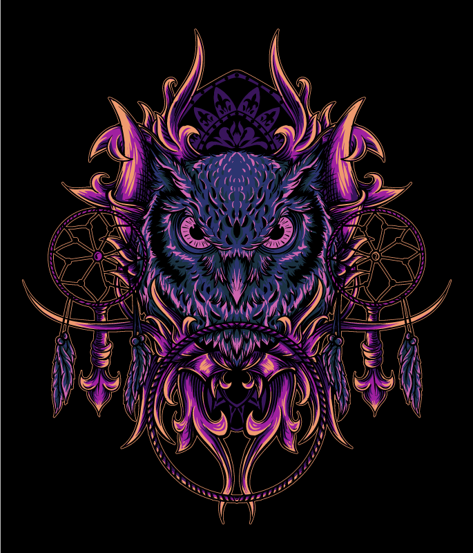 Uggla drömfångare konst Vinylmatta djur - Tenstickers