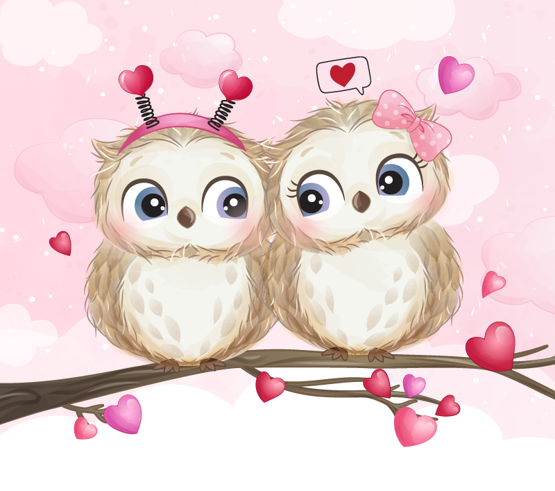 Vackert par ugglor sovrumsmatta - Tenstickers