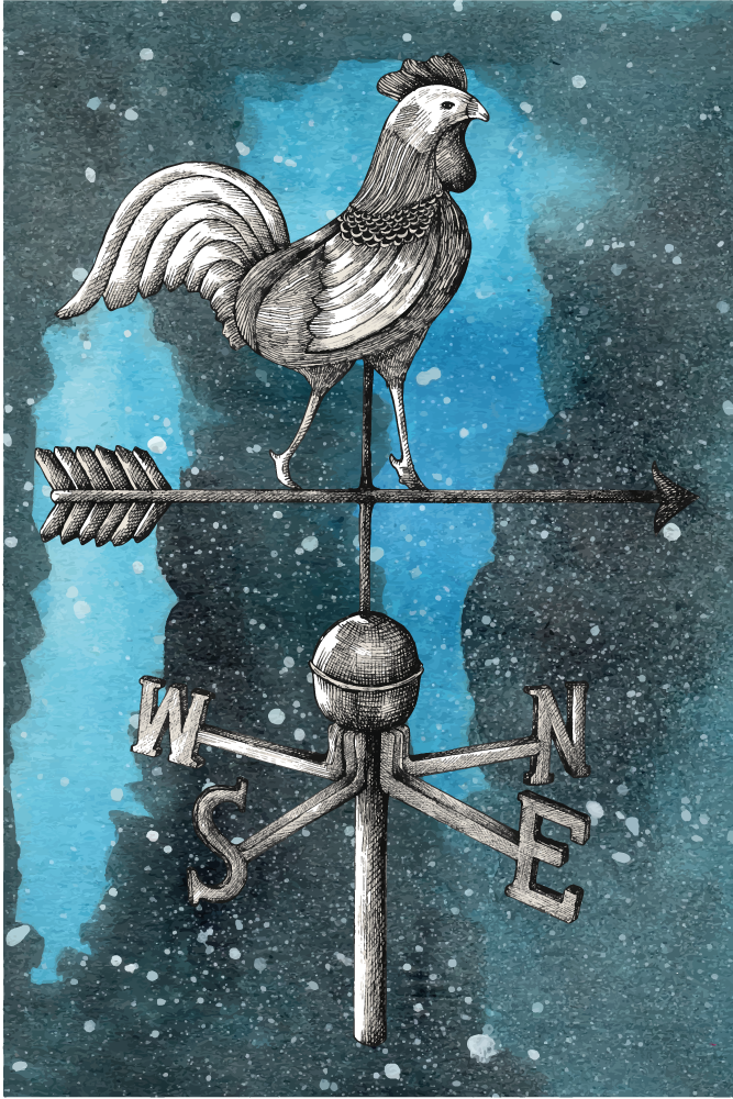 Väderflöjel tupp Vinylmatta Ungdom - Tenstickers