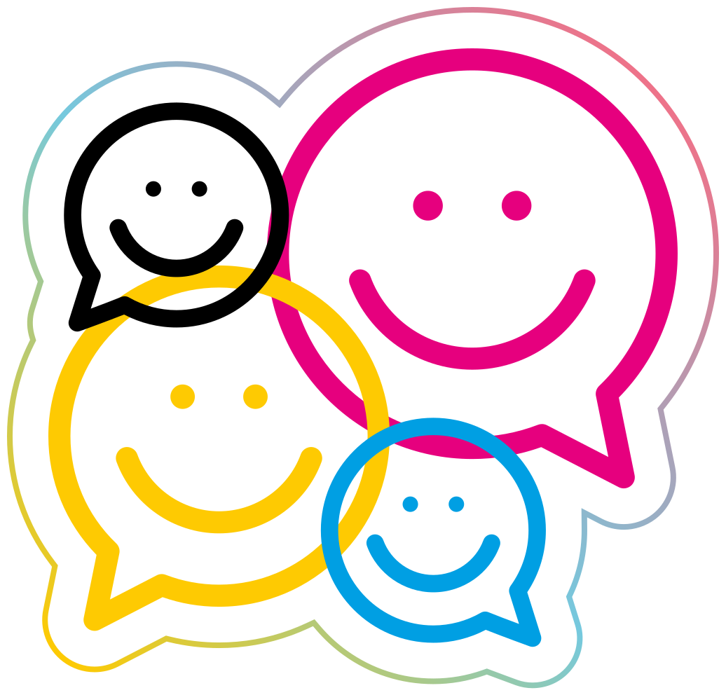 Smiley-ansiktesamling Vinylmatta Ungdom - Tenstickers