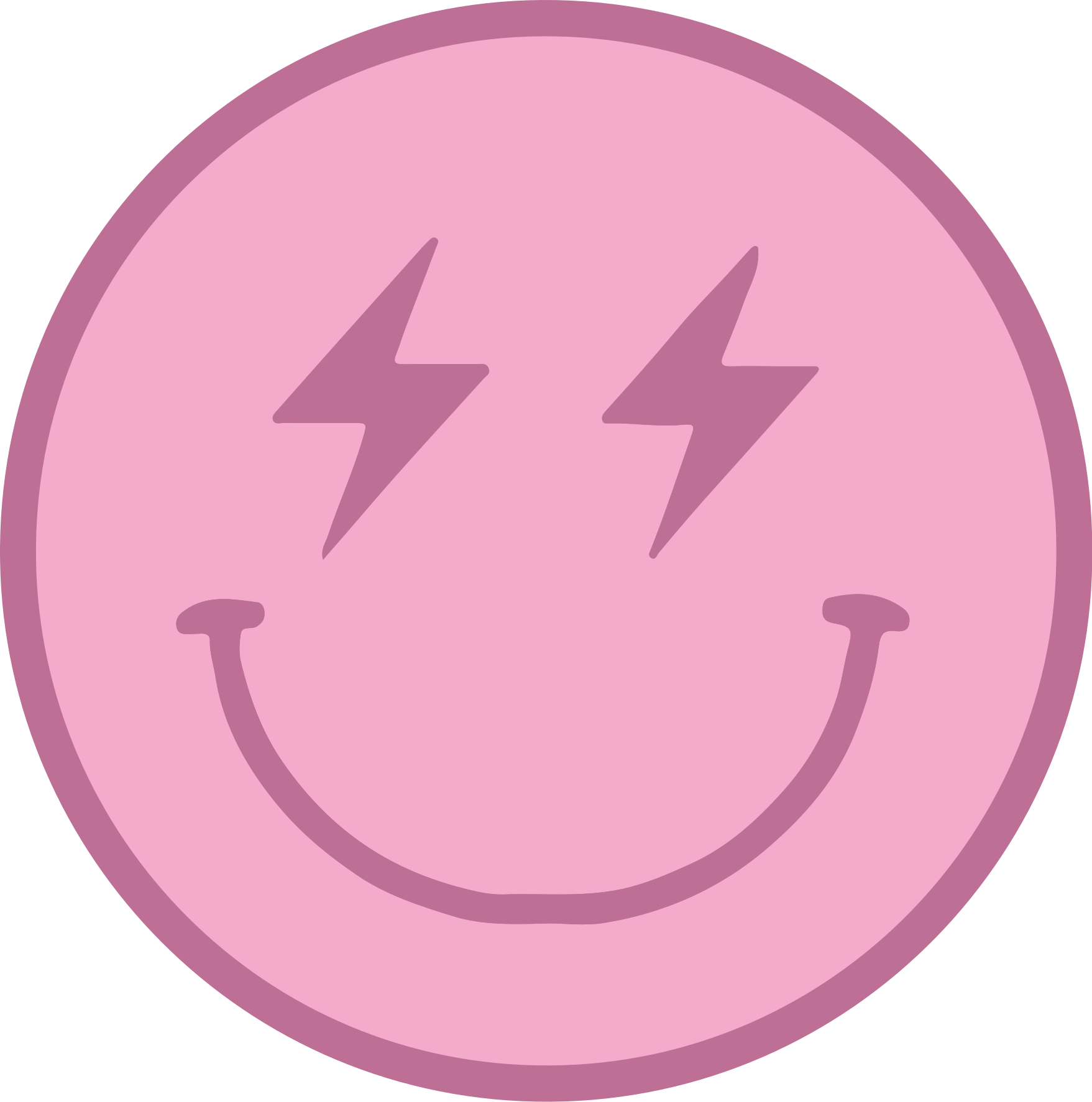 Rosa blixt smiley face modern matta - Tenstickers