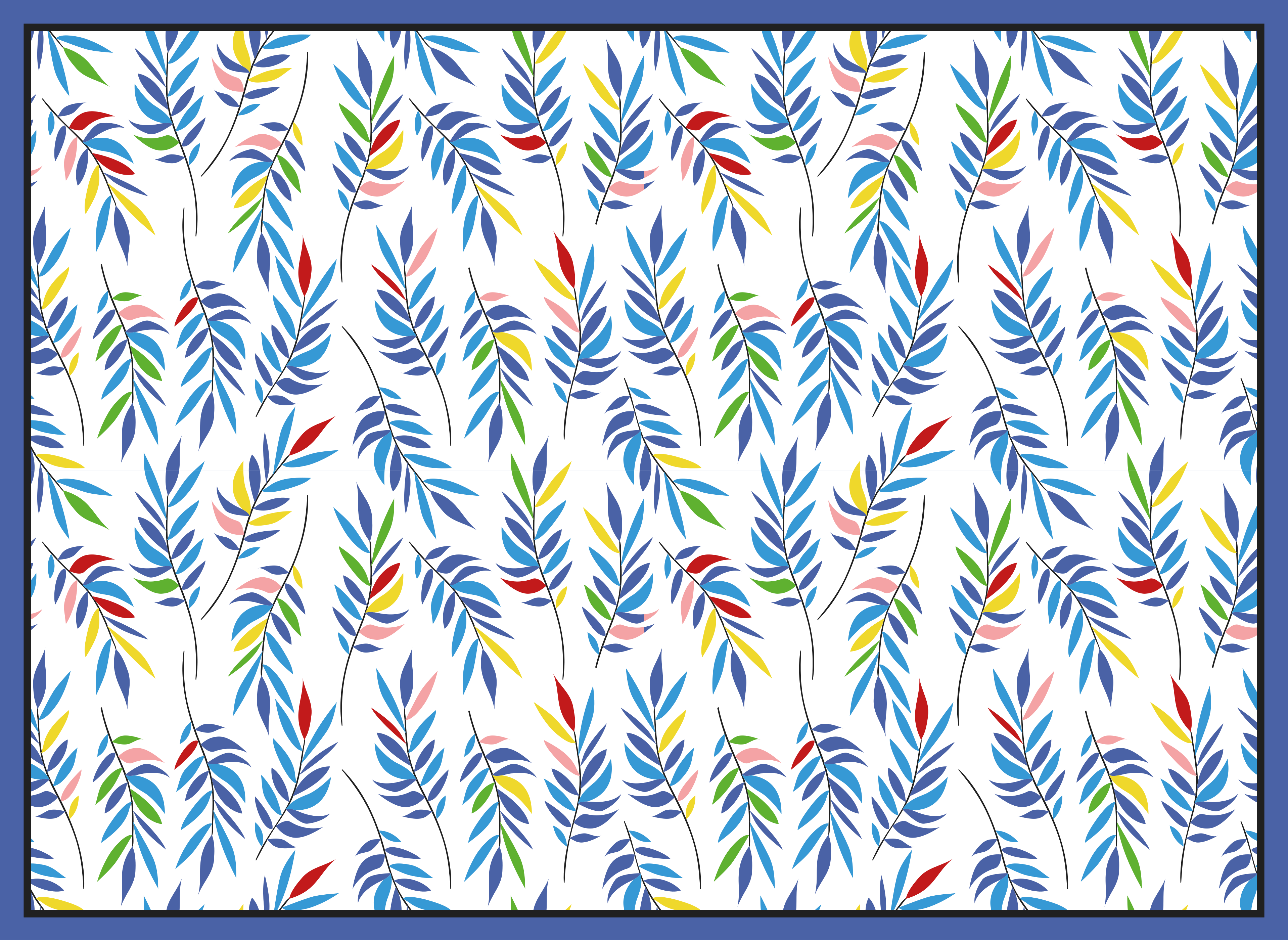 Flerfärgad mosaik lite blad kakel matta - Tenstickers